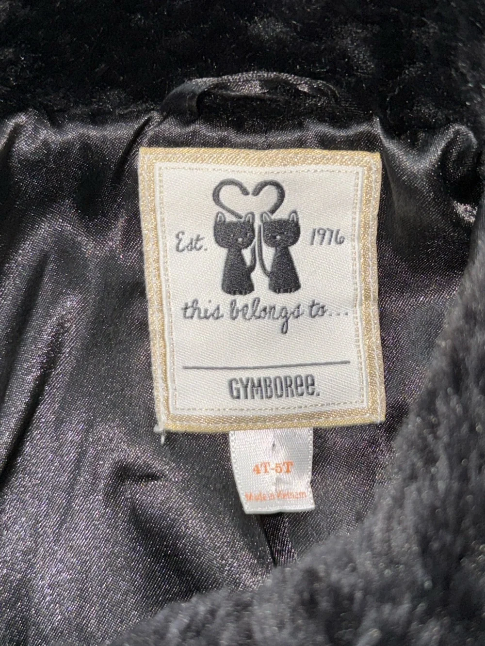 Gymboree Black Peacoat with Faux Fur Collar